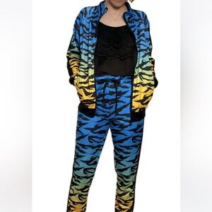 So Cute 2 Piece Ombre Gradient Tiger Stripe Track Suits Sweatsuit Unisex Joggers